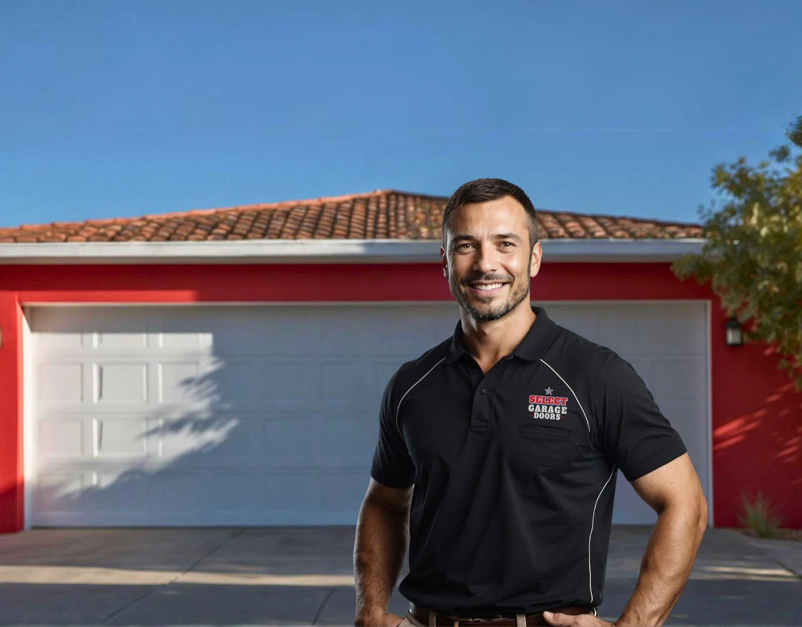 select garage door service man